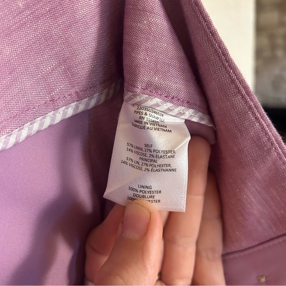 Veronica Beard Jeanne Pant Heathered Orchid 4 High Waist Wide Leg Linen Blend - Picture 6 of 9